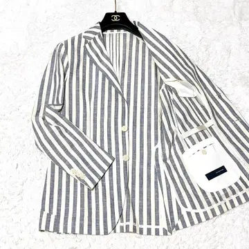 딸리아또레 다카르 테일러드 자켓 스트라이프 언컨 린넨 혼방 M