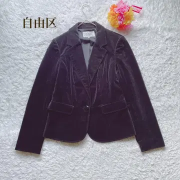 자유구 [ M ] 블랙 벨로아풍 테일러드 자켓 심플