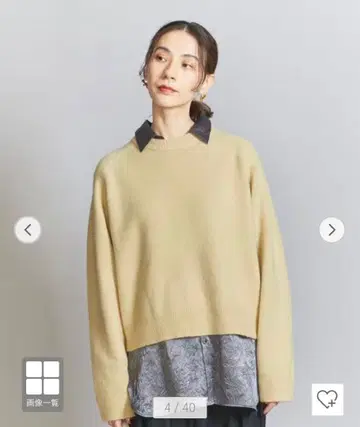 BEAUTY&YOUTH 울 캐시미어 아쿠아 래글런 크루넥 니트 택 포함