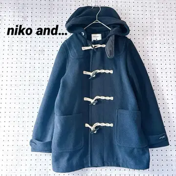 니코앤드 더플 코트 후드 부착 토글 버튼 (4) 네이비 울 혼방