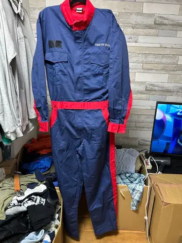 TOKYO ISUZU 점프 수트 4L 네이비/레드