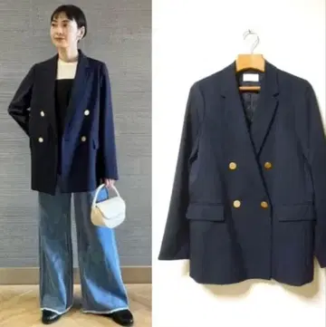 그린 레이블 릴랙싱 트위드 라이크 박스 더블 자켓