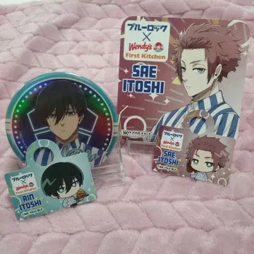 블루 록 웬디스 트레이딩 홀로그램 캔뱃지 이토시 린 사에