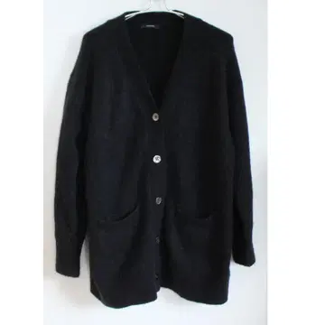 저널 스탠다드 블랙 모헤어 V넥 가디건