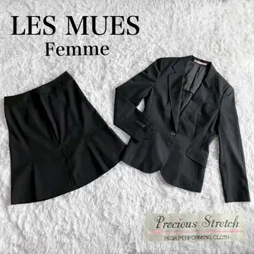 컨디션 최상 레미유 스커트 수트 셋업 스트레치 아오키 백 오픈 L