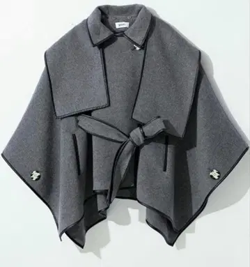 신키 유코 x 스나이델 판초 코트 그레이