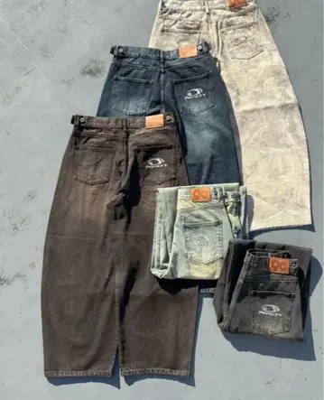 9090 NINETY 다크 그레이 와이드 팬츠