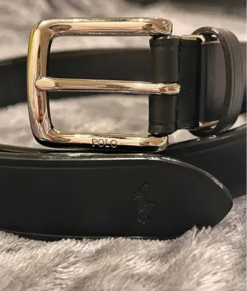Polo 블랙 가죽 벨트 (남성용)