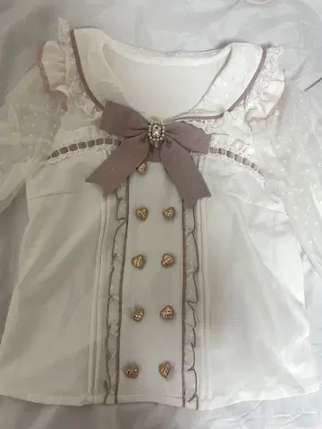 리즈리사 화이트 프릴 리본 블라우스