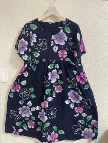 유카타 리메이크 원피스 고전 무늬 동백