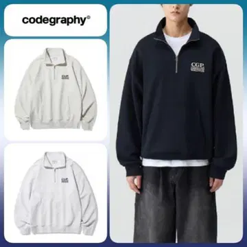 codegraphy 하프 지퍼 트레이닝복 M 멜란지 그레이