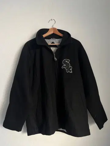 [ 인기 ] 스타터 멜톤 자켓 블랙 자수 시카고 소가죽 로고