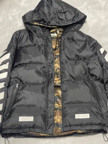 BLACK DOWN JACKET WHITE LOGO 사이즈 L