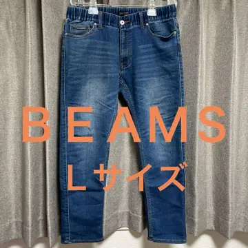 BEAMS 스트레이트 데님 L 사이즈 다크 블루