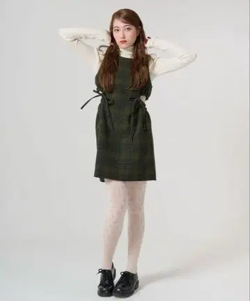 tinajojun 체크 무늬 미니 기장 점프 스커트