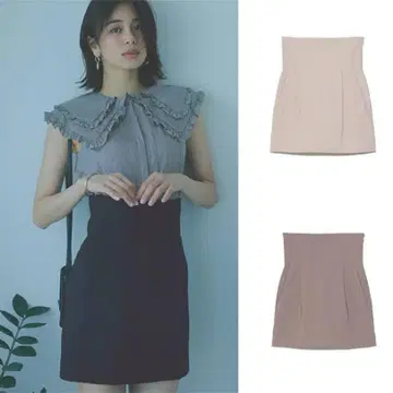 SNIDEL 하이웨스트 스카쇼팬 블랙