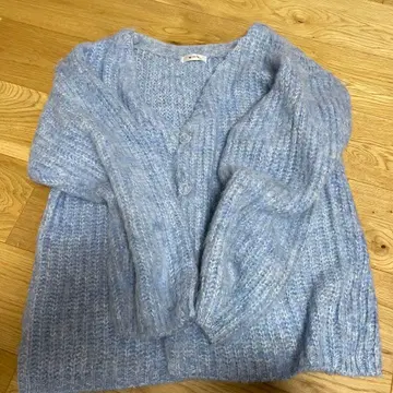 apretro 라이트 블루 니트 가디건