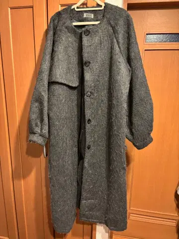 [ Bab ] 샤기 노카라 롱 코트