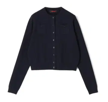 CABaN 코튼 캐시미어 크루넥 가디건 네이비