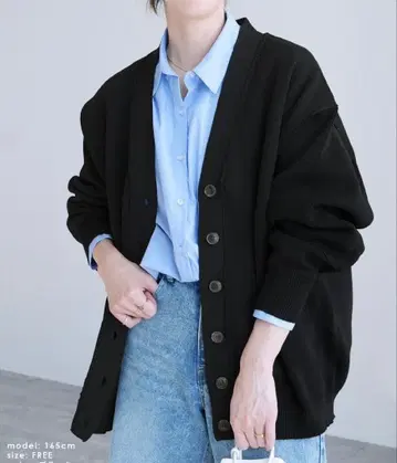 reca 던버럴 니트 가디건 블랙