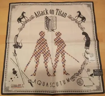 진격의 거인 아쿠아 스큐텀 프린트 손수건 (엘렌 & 리바이)
