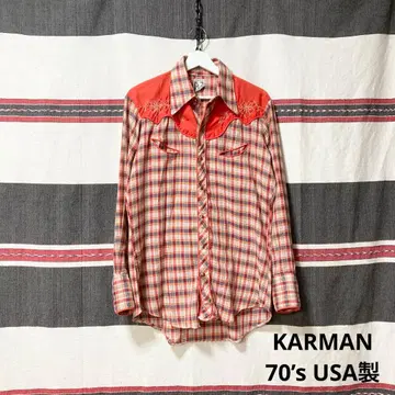 70s USA KARMAN 웨스턴 셔츠 빈티지 레드 레어