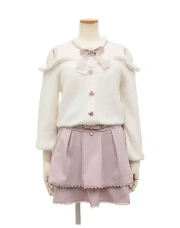 리즈리사 LIZLISA 레이어드 어깨 트임 니트 화이트