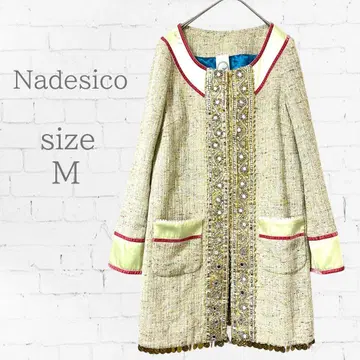 Nadesico 노카라 자켓 M 사이즈 자수 해외 장식