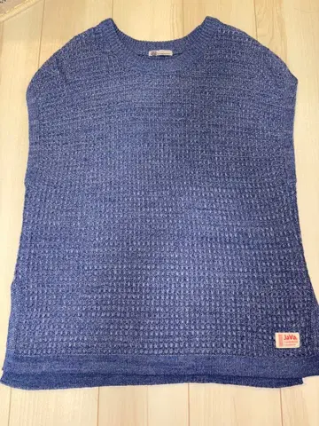 JaVa 슬리브리스 니트 파랑