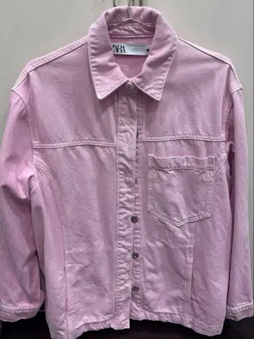 핑크 데님 자켓 긴팔