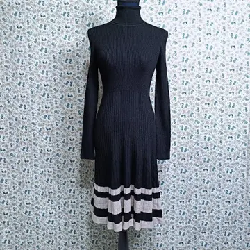 레리안 니트 원피스 일본제 롱 터틀넥 울 블랙 9