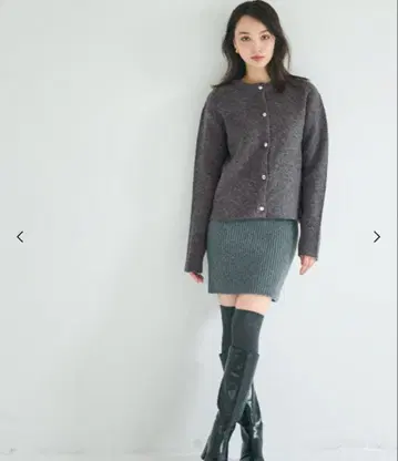 더블 페이스 니트 가디건 coca 차콜