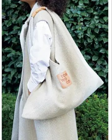 TOMWOOD 토트백 베이지 100% 울