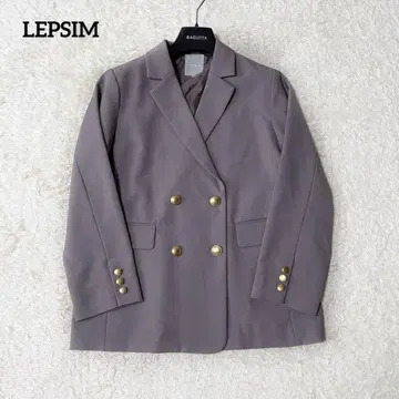 LEPSIM 렙심 더블 브레스트 테일러드 자켓 골드 버튼 그레이