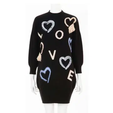 하트 자수 니트 원피스