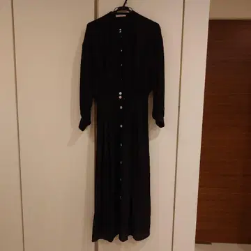 블랙 롱 셔츠 원피스