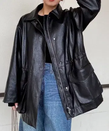 UNDOVE 페이크 가죽 자켓