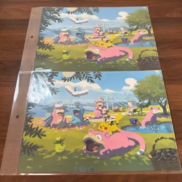 포켓몬 센터 카가와 클리어 파일 야돈 A4 2장 세트