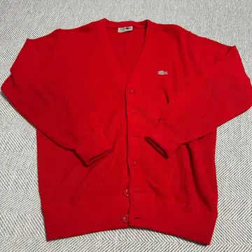 LACOSTE 레드 가디건 빨간색