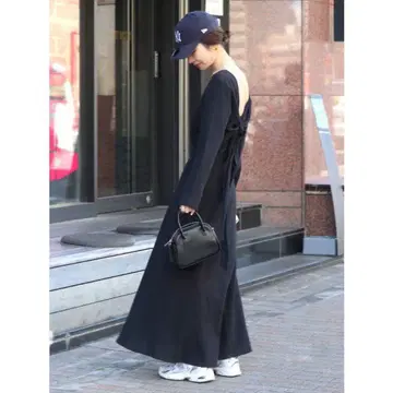 Ungrid 리본 롱 원피스 블랙 S