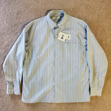 유니클로 C 브로드 오버사이즈 셔츠/스트라이프 긴팔 셔츠 XS