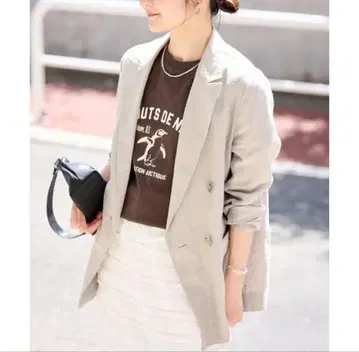 슬로브 이에나 프렌치 린넨 자켓 베이지 새상품급