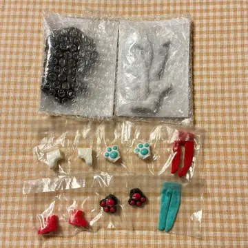 큐포쉬 애니멀 후드티 세트 검은 고양이 화이트 고양이