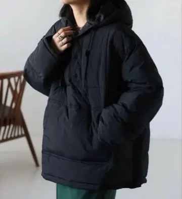 택 포함 아프레트로 아노락 에코 다운 블루종 블랙 가벼운 아우터