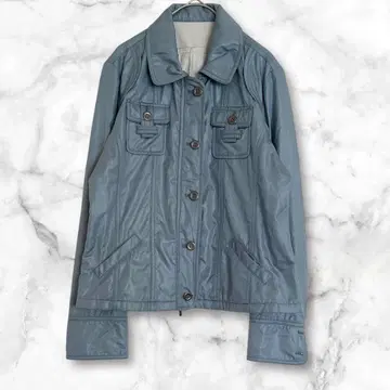 얇은 소재 자켓 점퍼 블루 계열 심플 무지 캐주얼 아우터