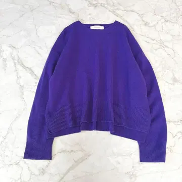 르쉘 블루 울 캐시미어 니트 풀오버 와이드 퍼플 36