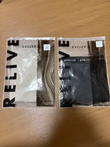 RELIVE T셔츠 베이지, 팬츠 블랙 L 사이즈 세트