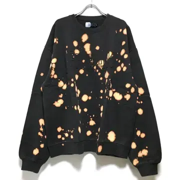 새상품 블리치 발염 오버 사이즈 맨투맨 속기모 남성용 차콜 M