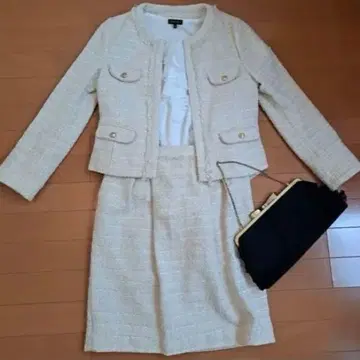 로페피크닉 세레모니 수트 베이지 트위드 스커트 수트