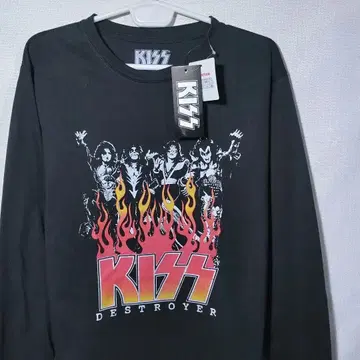 새상품 롱T L 키스 KISS 폴 스탠리 파이어 락 밴드